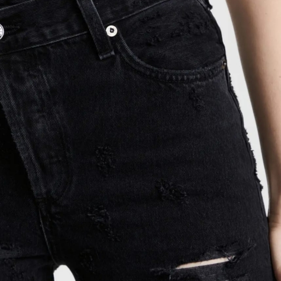 AGOLDE - Criss Cross Straight Jeans black high rise, straight leg, ripped, US 24 - Picture 2 of 5